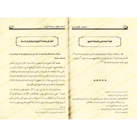 Réponses aux Questions en lien avec "Jamâ'at at-Tablîgh"/الجواب البليغ عن أسئلة تتعلق بجماعة التبليغ