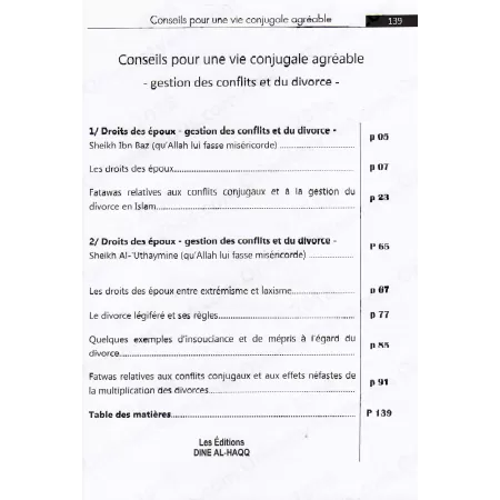 Conseils pour une vie conjugale agréable