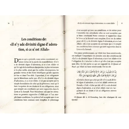 La Parole du Monothéisme LÂ ILLAHA ILLA LLAH: Ses vertus, ses significations ses conditions et ses annulatifs