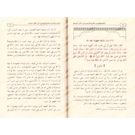 Explication des Quarante Hadiths sur les Preuves de l'Unicité d'Abû Ismâ'îl al-Harawî/البيان والتسديد بشرح الأربعين في دلائل الت