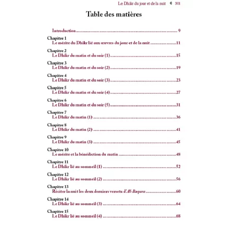 Le Dhikr du jour et de la nuit