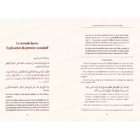 Leçons dans l'explication de l'épître Des annulatifs de l'Islam