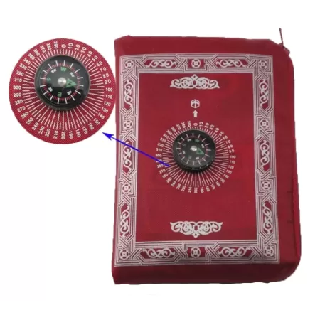 Tapis de prière de poche avec boussole et poids intégrés