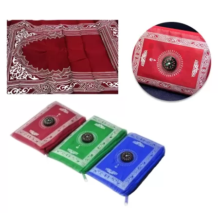 Tapis de prière de poche avec boussole et poids intégrés