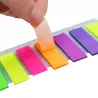 Languettes adhésives transparentes multicolores avec dévidoir