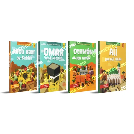 Pack companions stories children – 4 books The Caliphs for kids aged 6+, fun and educational Islamic learning