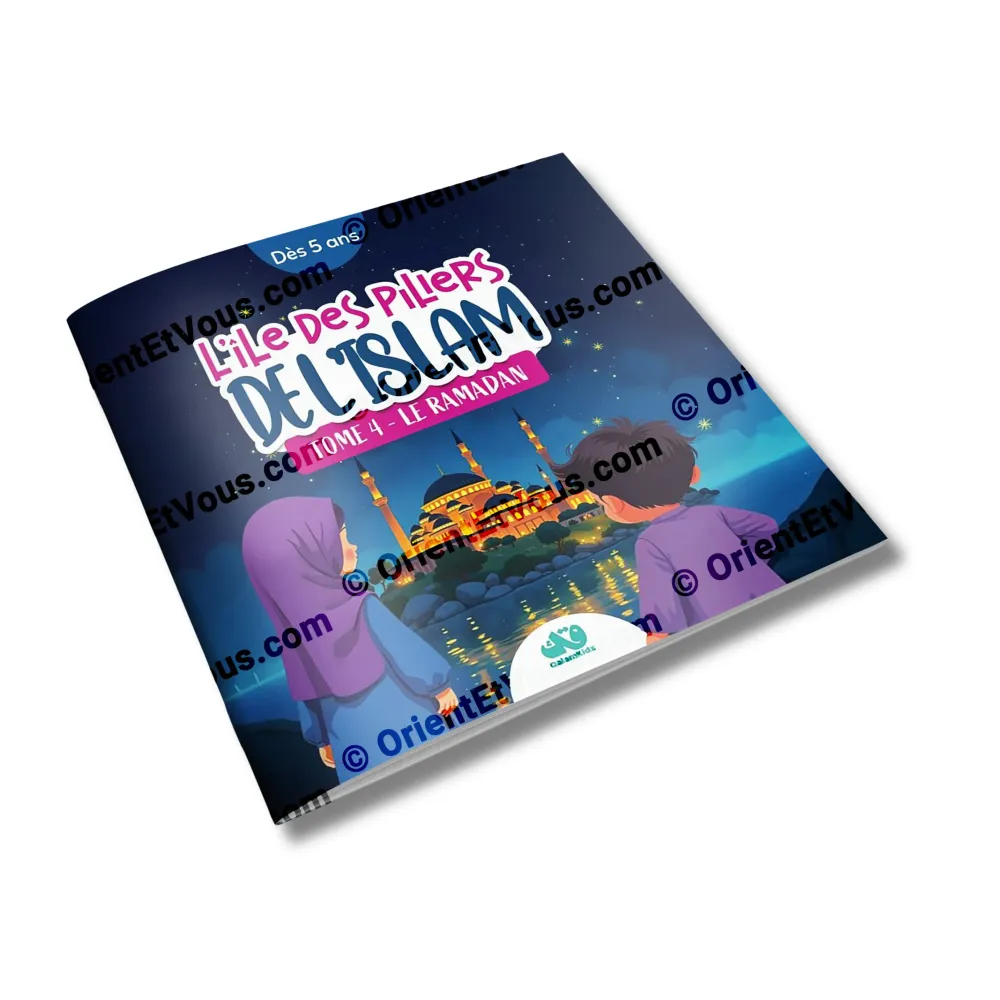Couverture du livre L’île des Piliers de l’Islam : Le Ramadan avec Ali et Aïcha en illustration