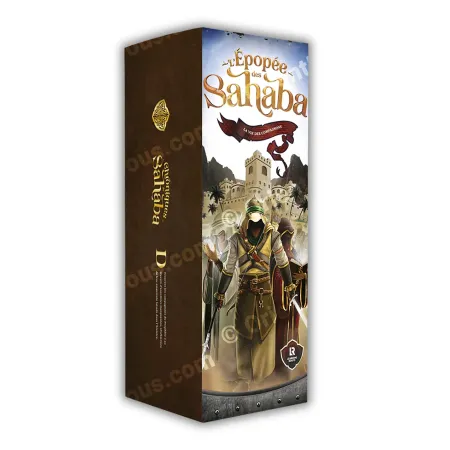 Boîte du jeu L’épopée des Sahaba, illustration immersive des compagnons
