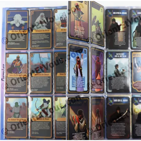 Sahaba Heroes album cards [French] – inside preview with inserted companion cards
