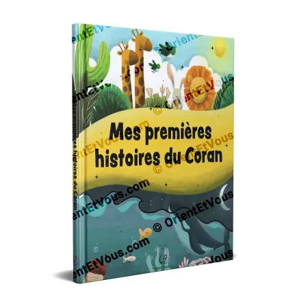 3D cover of My First Stories from the Qur’an [French] with animals and sea background