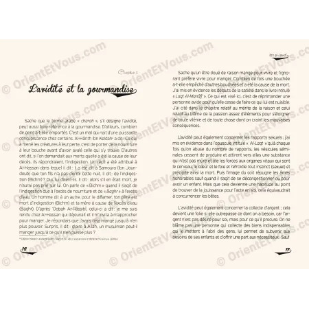 Inner pages of Spiritual Healing by Ibn al-Jawzi [French], chapter on greed and indulgence