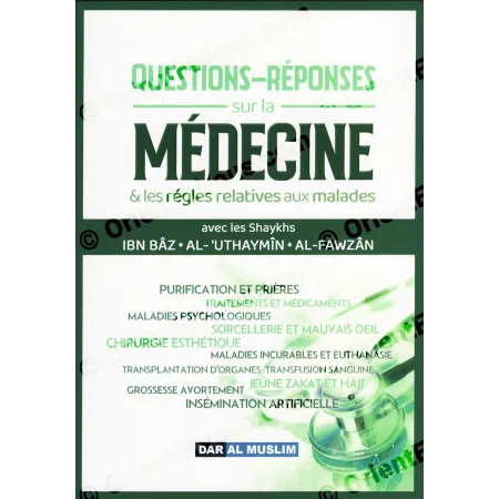 Front cover of Questions and Answers on Medicine [French], showing medical topics and the scholars’ names