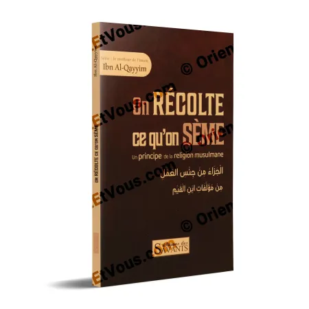 3D view of the French book The Requital in Accordance with One’s Deeds by Ibn al-Qayyim showing the front cover