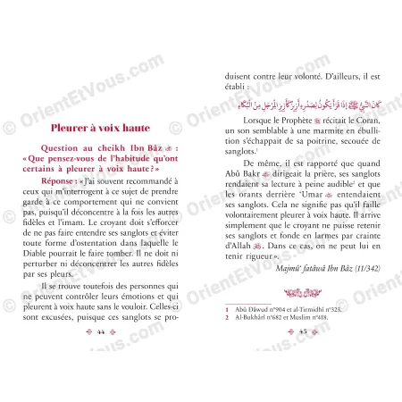Interior excerpt of the Tarawih fatwas book showing scholarly rulings [French] – fatwas great scholars tarawih
