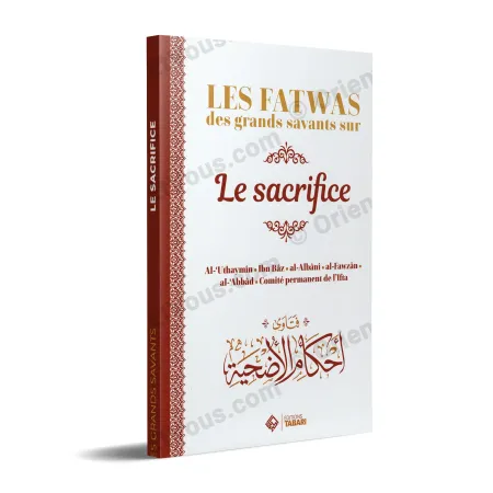 3D view of the book “Fatwas of the Major Scholars on the Sacrifice” [French], complete cover, fatwas major scholars sacrifice