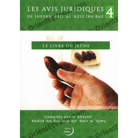 Flat cover of “The Book of Fasting” by Shaykh Ibn Baz, Jurisprudential Ibn Baz Fasting, showing fingers holding a date