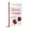 3D view of “The Qualities of the Virtuous Wife”, French book, showing the cover with red rose and pearls