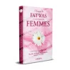 Recueil fatwas femmes – couverture 3D du livre avec fleur blanche et titres des thèmes féminins