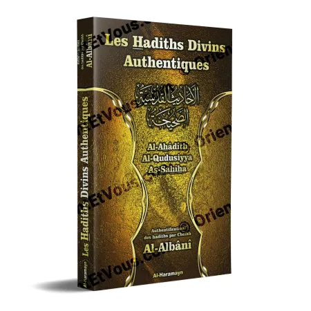 3D cover of the French-language book authentic Qudsi hadiths, Divine hadiths authenticated by al Albani