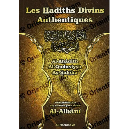 Front cover of the French-language book authentic Qudsi hadiths with Arabic title and transliteration