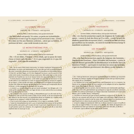 Excerpt of the final surahs of The Quran Tawbah French translation edition