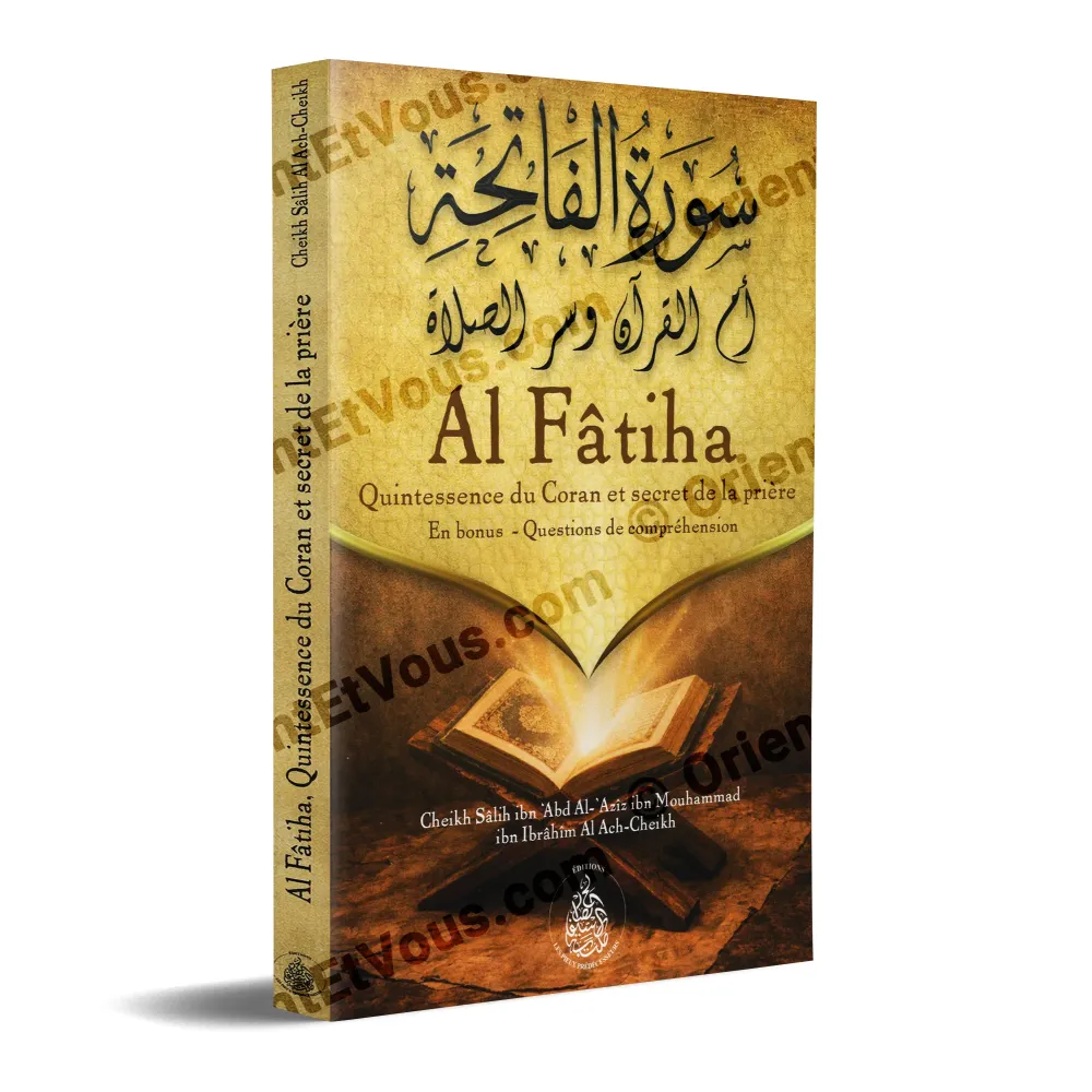 3D cover of the French book Al Fatiha Quintessence of the Quran and Secret of the Prayer by Salih Al Ach Cheikh