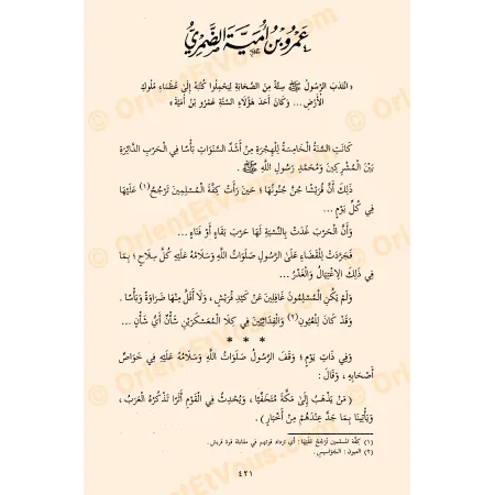 صفحة داخلية من كتاب صور من حياة الصحابة تتناول موقفاً من السيرة