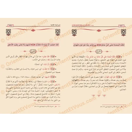 صفحات داخلية من كتاب شرح لامية أبي طالب تعرض الإعراب والتحليل اللغوي للأبيات