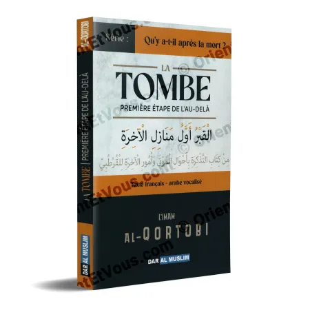 Front cover of The Grave – First Stage of the Hereafter by al-Qortobi, French-Arabic bilingual edition, 3D view
