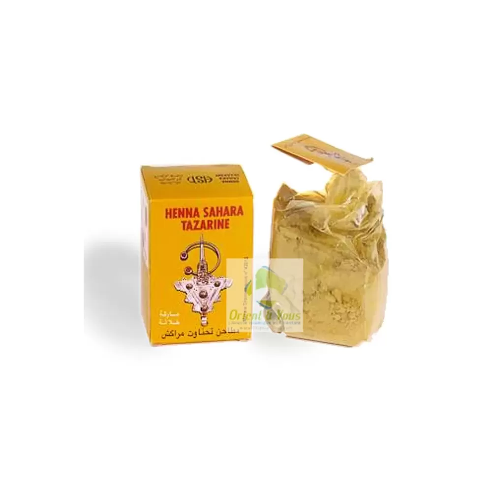 Henné 100% Naturel pour tatouage sur la peau et les cheveux Marque Henna Sahara Tazarine (100 gr Net)