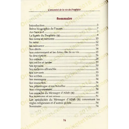 L'essentiel de la vie du Prophète