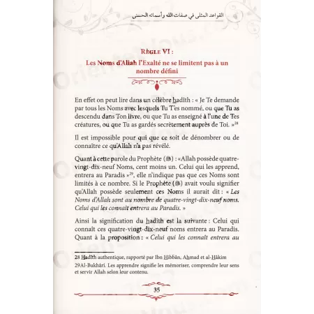 Les Règles Exemplaires des Noms et Attributs Divins