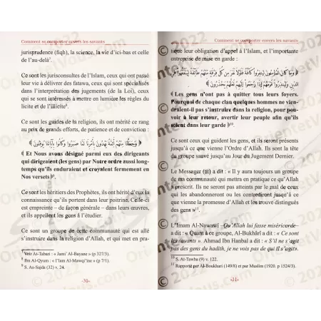 Comment se comporter envers les savants