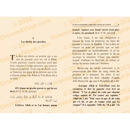 Des Droits Recommandés par la Nature Innée et Décrétés par la Shari'ah
