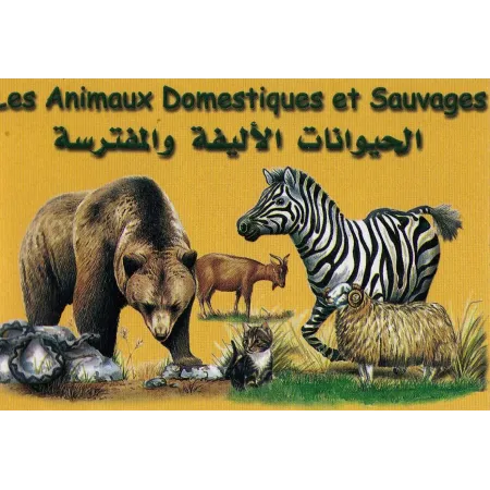 Cartes &eacute;ducatives bilingues (arabe/fran&ccedil;ais): Les animaux domestiques et sauvages