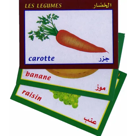 Cartes &eacute;ducatives bilingues (arabe/fran&ccedil;ais): Les fruits et l&eacute;gumes