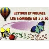 Cartes &eacute;ducatives: Les lettres et les nombres de 1 &agrave; 20