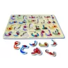 Puzzle en bois des 28 lettres de l'alphabet arabe