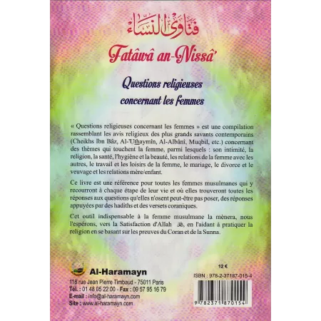 Fatâwâ an-Nissâ': Questions Religieuses Concernant les Femmes