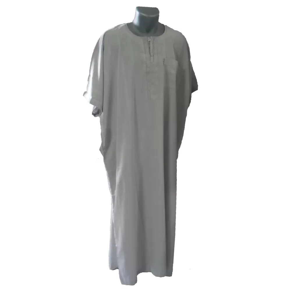 Qamis Ikaf manche courte Gris clair