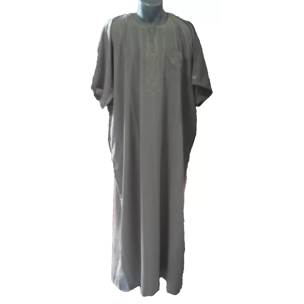 Qamis Ikaf manche courte Gris foncé
